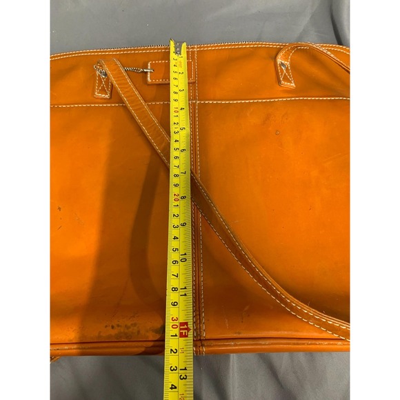 Latico Bag Orange Leather Shoulder Messenger Laptop Briefcase Handbag - Picture 12 of 15